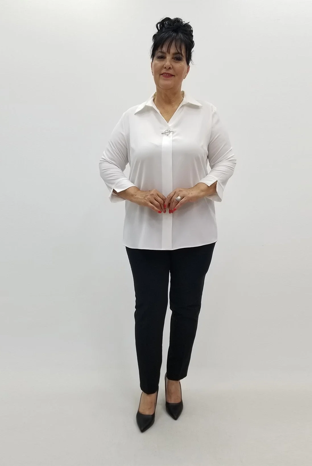 Miraggio Büyük Beden Bluz 99599 BEYAZ