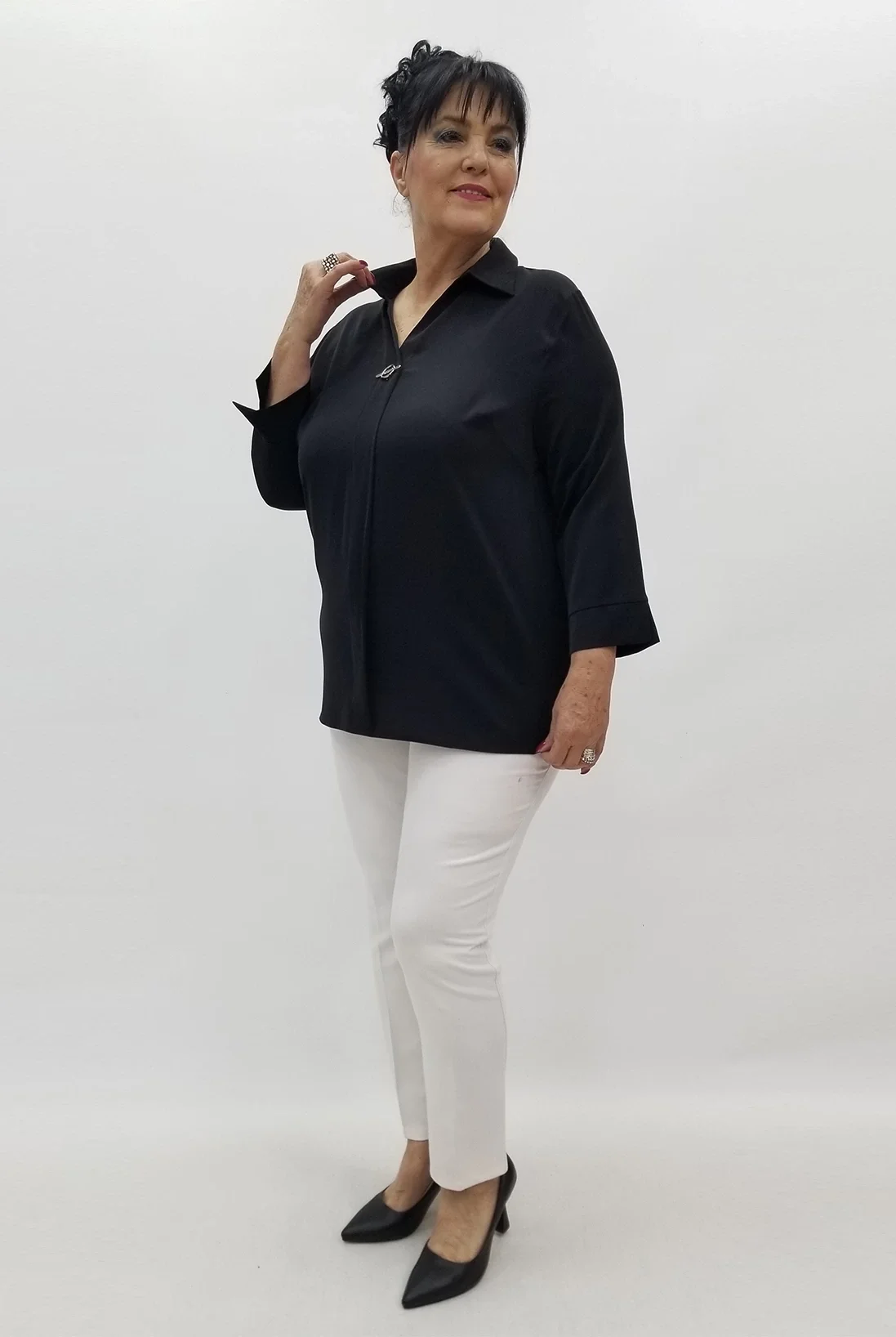 Miraggio Büyük Beden Bluz 99599 SİYAH