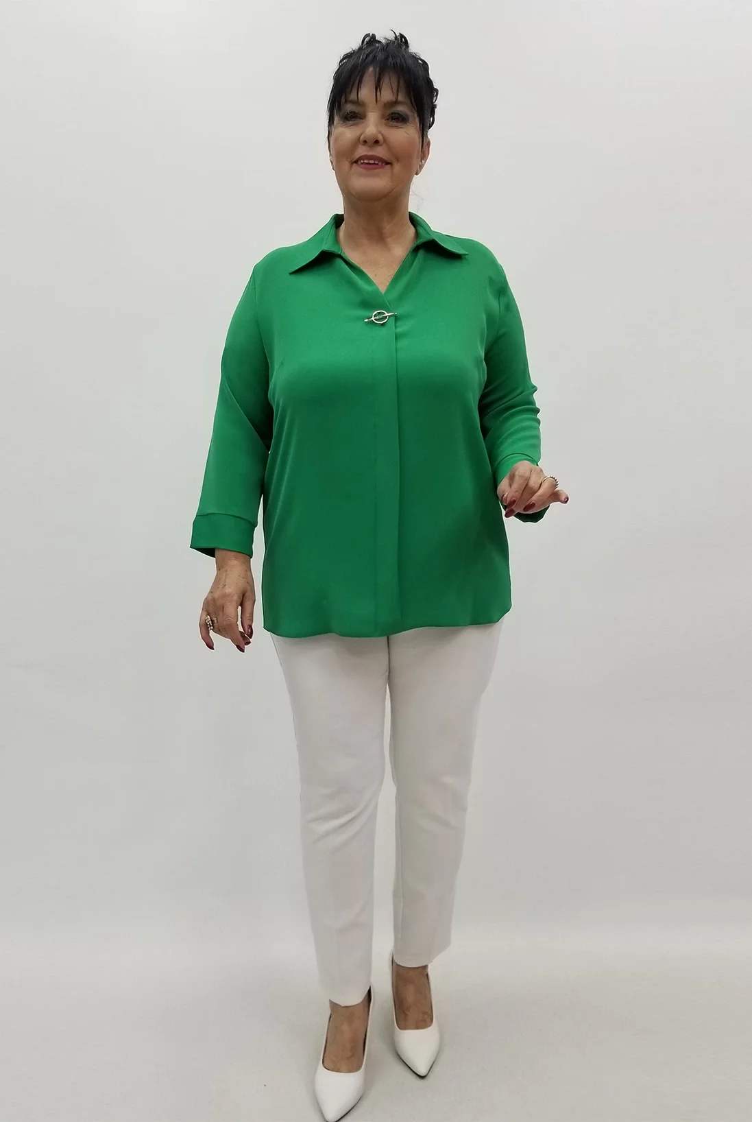 Miraggio Büyük Beden Bluz 99599 YEŞİL