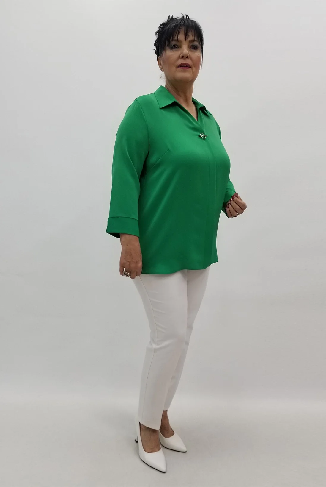 Miraggio Büyük Beden Bluz 99599 YEŞİL