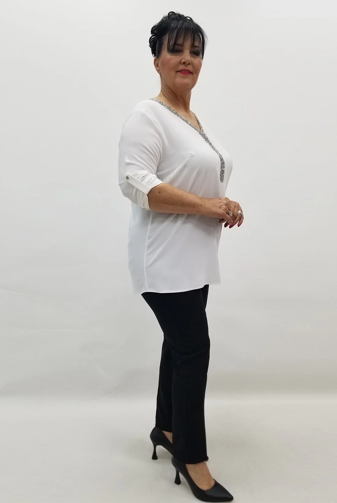 Miraggio Büyük Beden Bluz 99601 BEYAZ