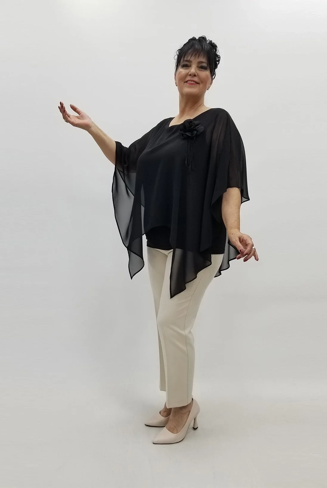 Miraggio Büyük Beden Bluz 99604 SİYAH