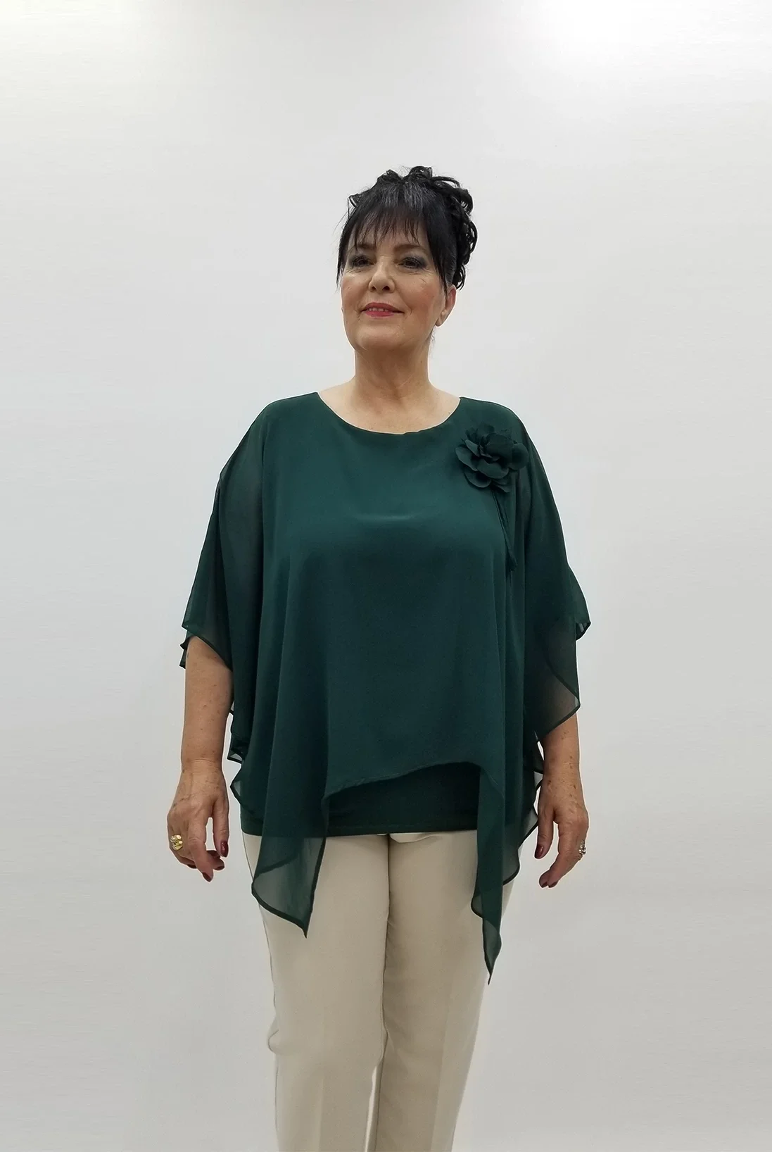 Miraggio Büyük Beden Bluz 99604 ZÜMRÜT YEŞİLİ