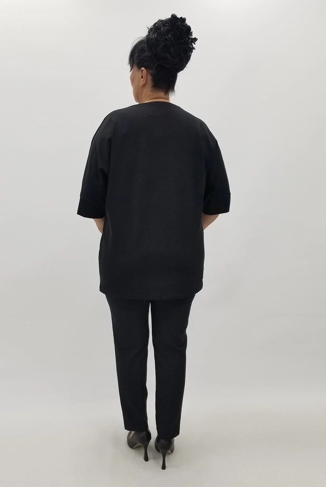 Miraggio Büyük Beden Bluz 99624 SİYAH/FUŞYA