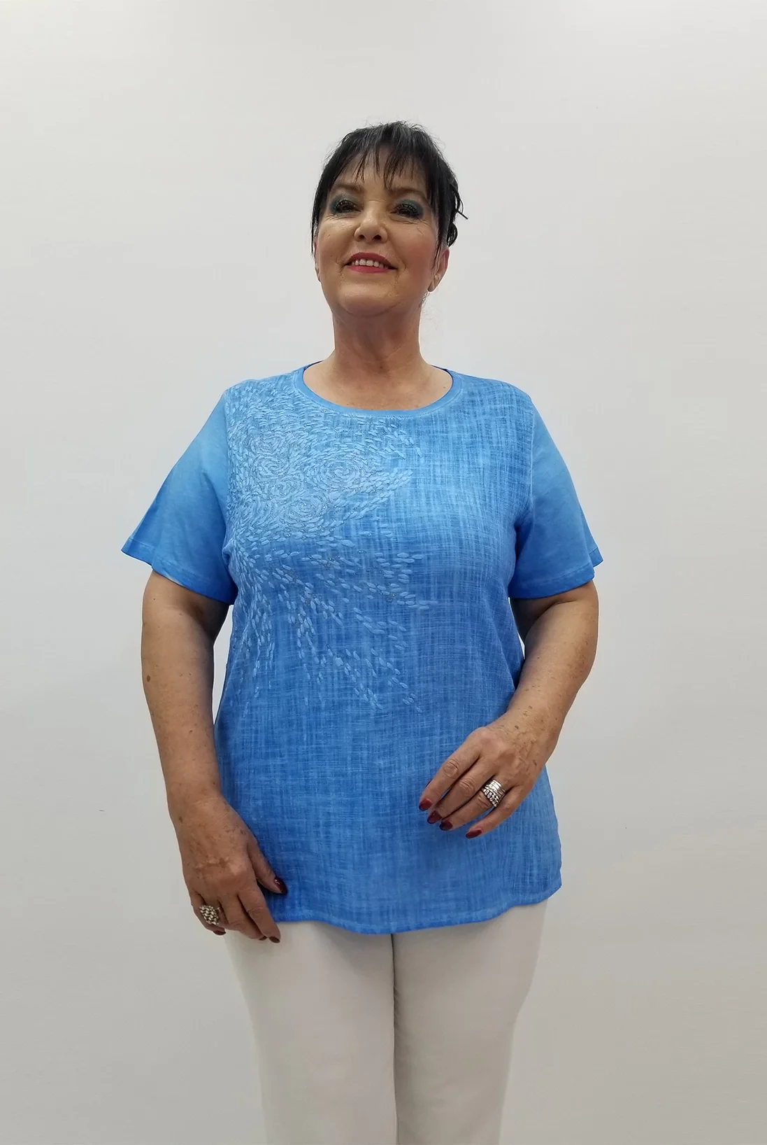 Miraggio Büyük Beden Bluz 99631 MAVİ