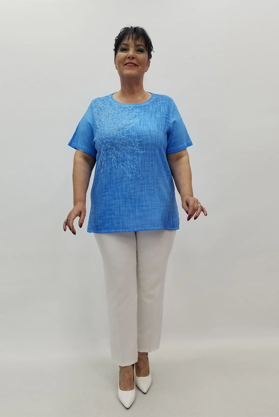 Miraggio Büyük Beden Bluz 99631 MAVİ