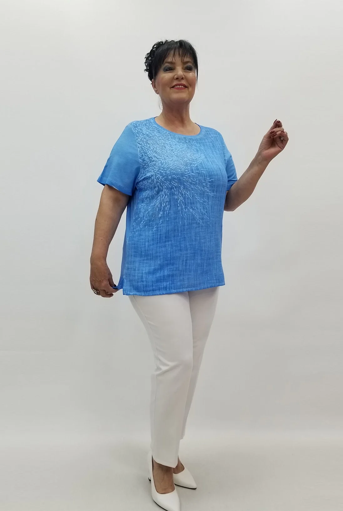 Miraggio Büyük Beden Bluz 99631 MAVİ