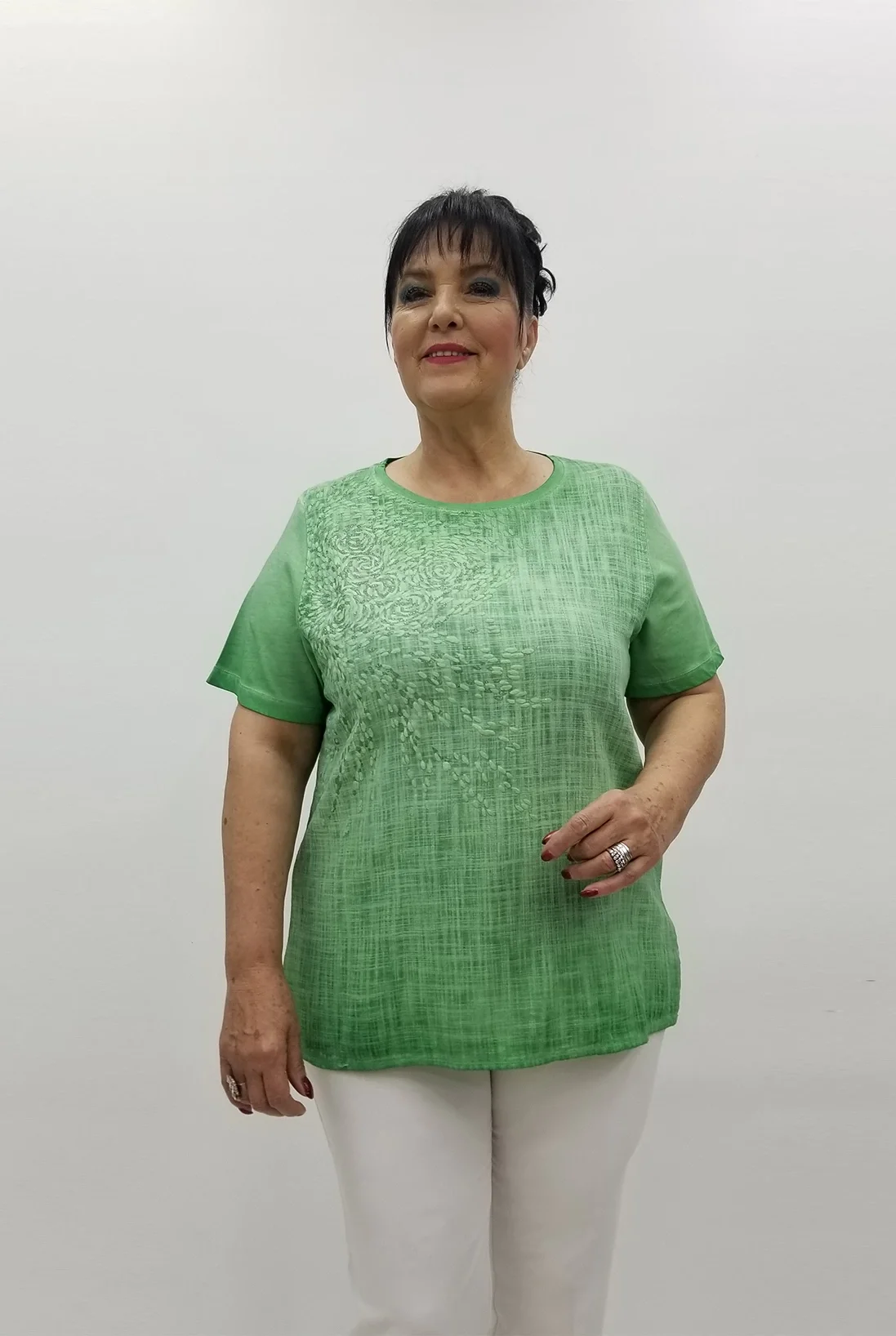 Miraggio Büyük Beden Bluz 99631 YEŞİL