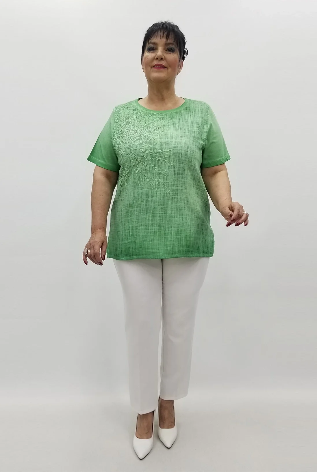 Miraggio Büyük Beden Bluz 99631 YEŞİL