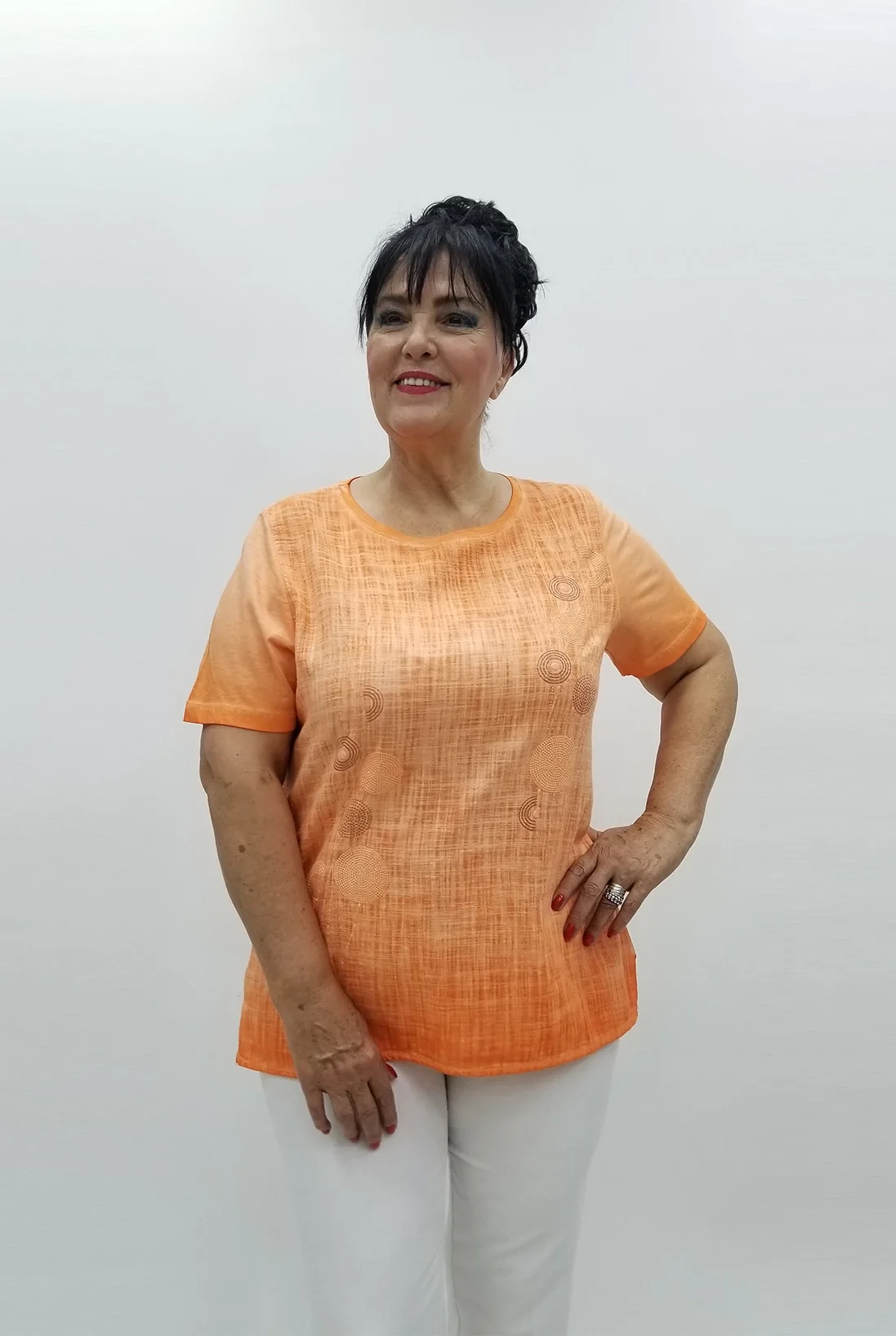 Miraggio Büyük Beden Bluz 99632 ORANJ