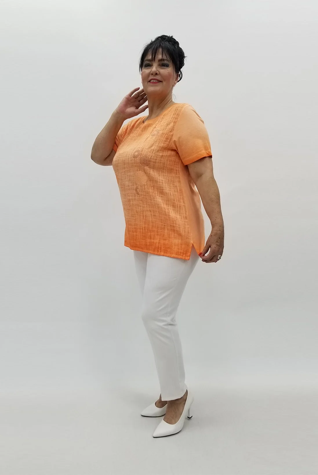 Miraggio Büyük Beden Bluz 99632 ORANJ