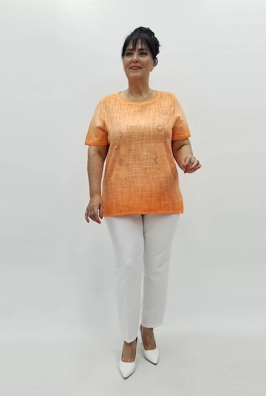 Miraggio Büyük Beden Bluz 99632 ORANJ