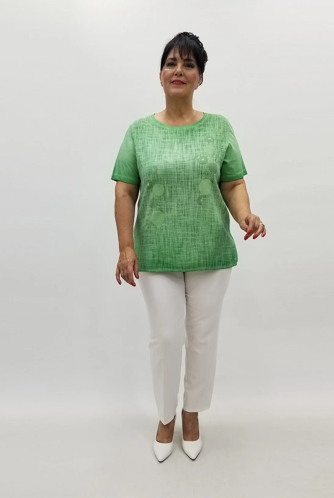 Miraggio Büyük Beden Bluz 99632 YEŞİL