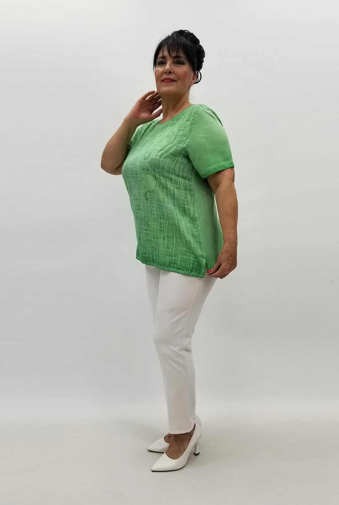 Miraggio Büyük Beden Bluz 99632 YEŞİL