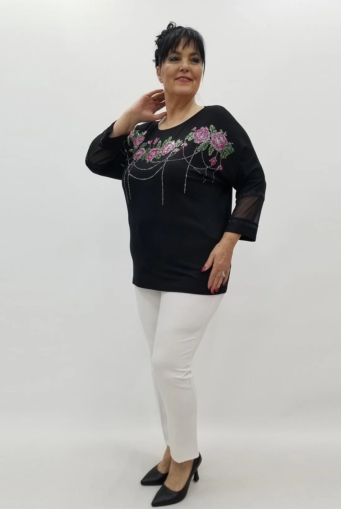 Miraggio Büyük Beden Bluz 99643 SİYAH