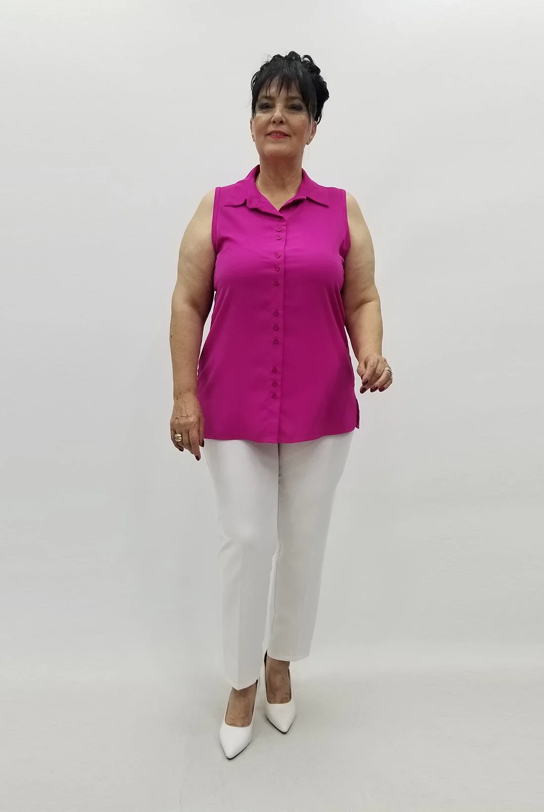 Miraggio Büyük Beden Bluz 99645 FUŞYA