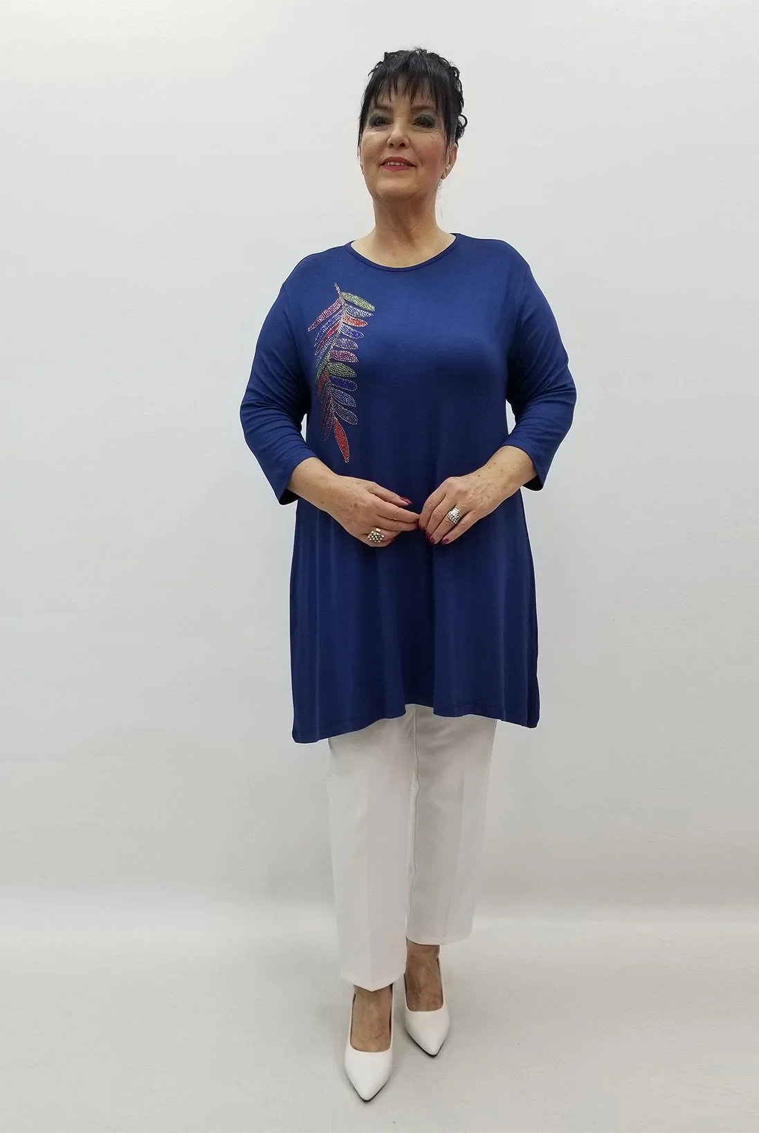 Miraggio Büyük Beden Bluz 99649 İNDİGO