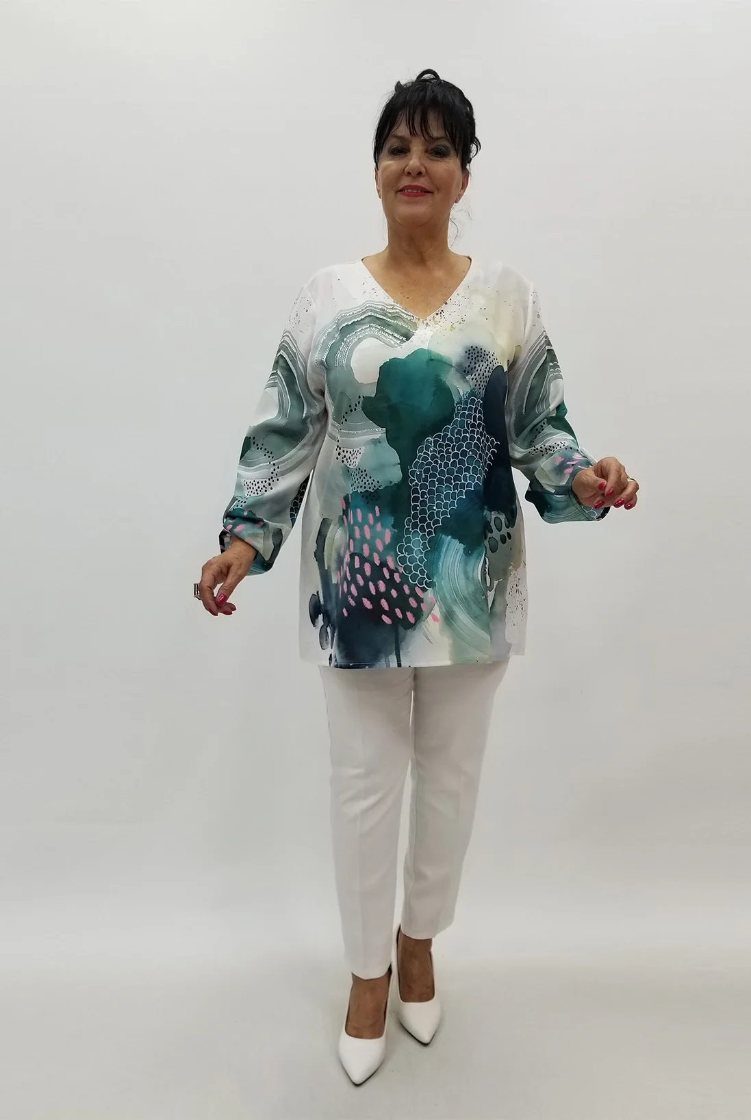 Miraggio Büyük Beden Bluz 99673 YEŞİL