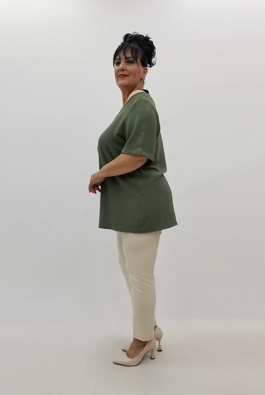 Miraggio Büyük Beden Bluz 99684 HAKİ