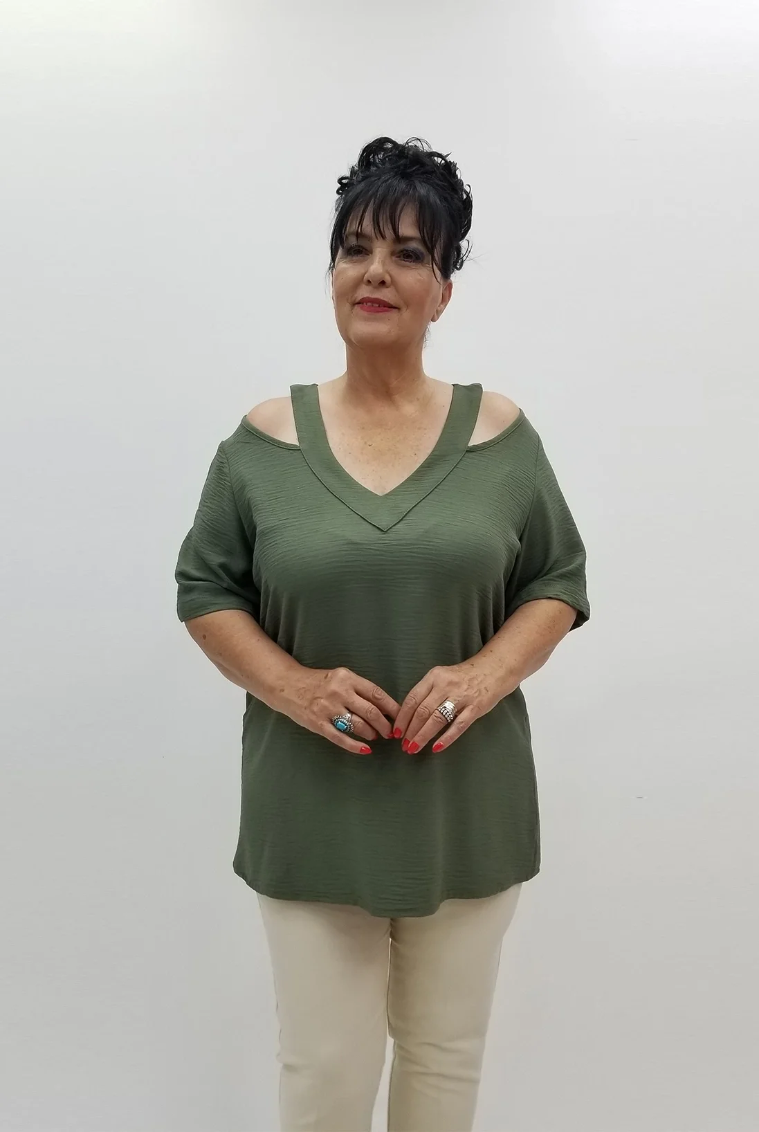 Miraggio Büyük Beden Bluz 99684 HAKİ