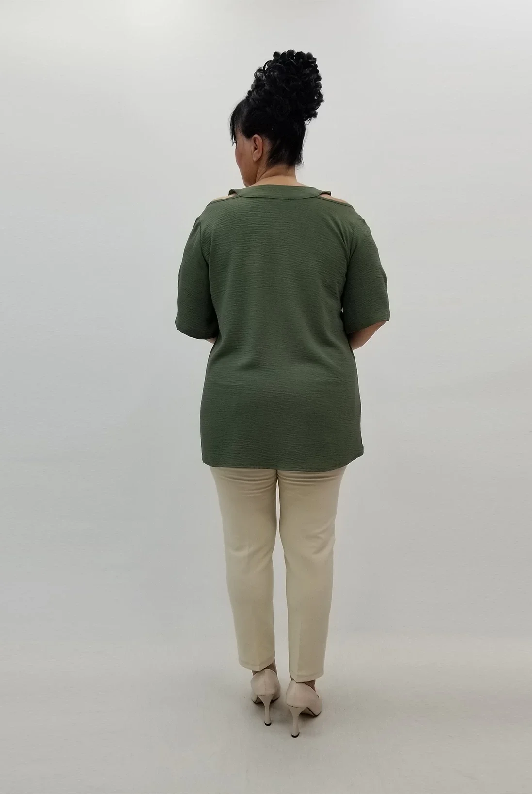 Miraggio Büyük Beden Bluz 99684 HAKİ