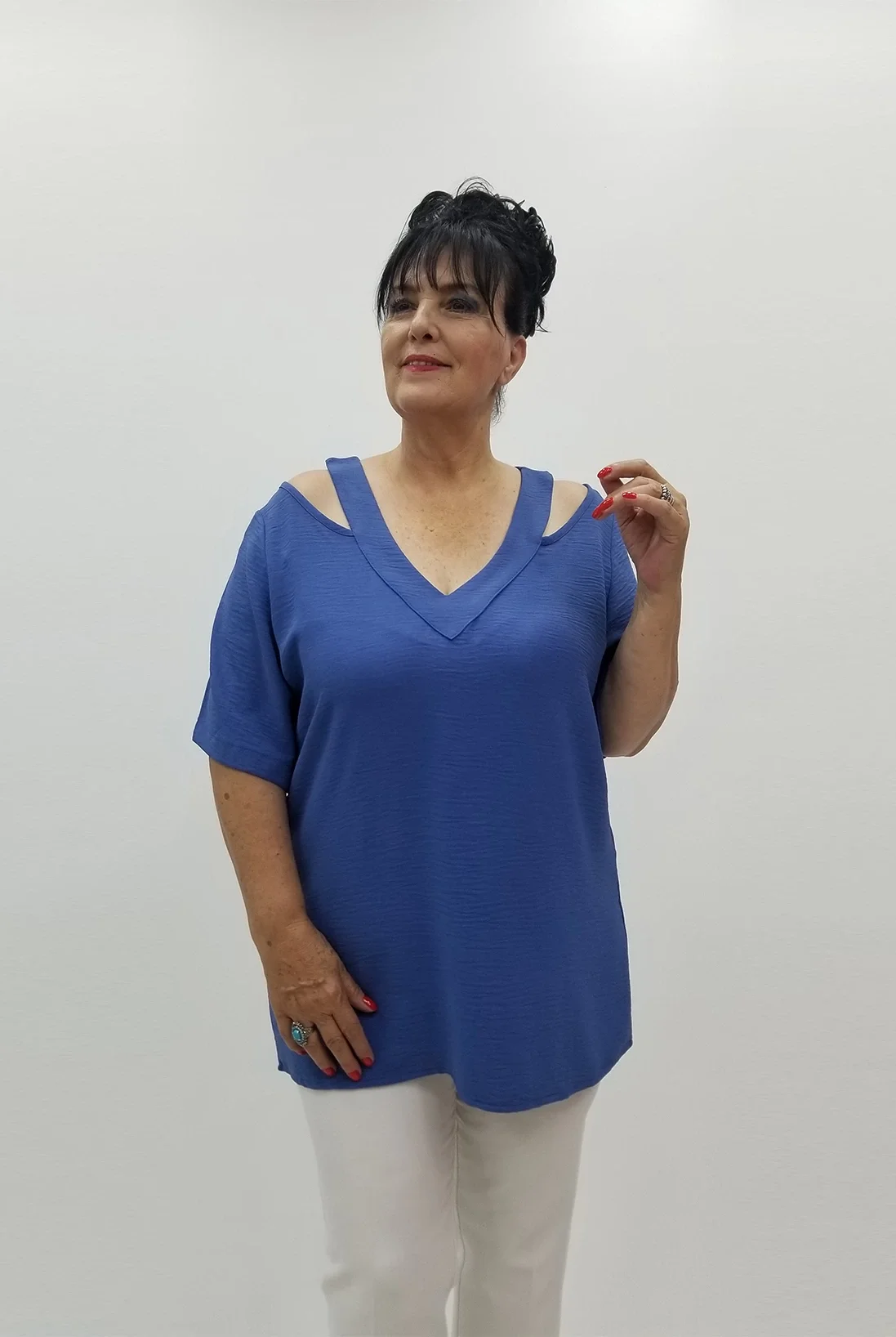 Miraggio Büyük Beden Bluz 99684 İNDİGO