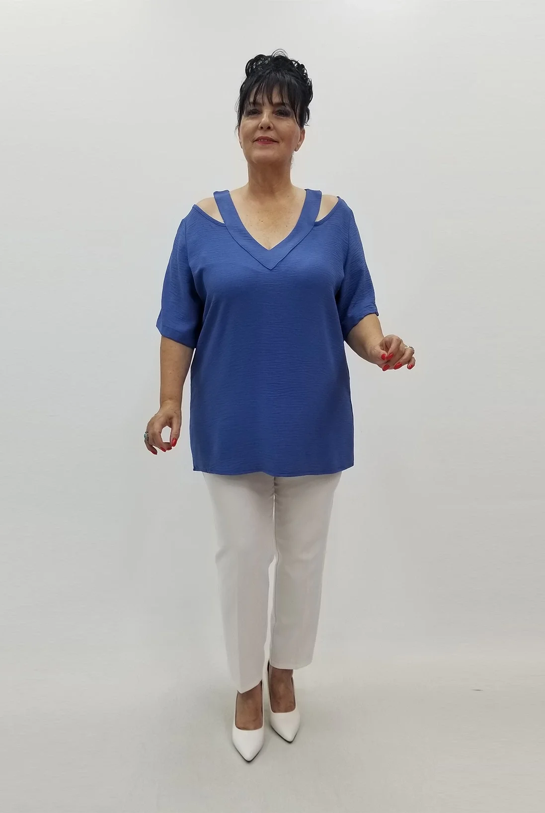 Miraggio Büyük Beden Bluz 99684 İNDİGO