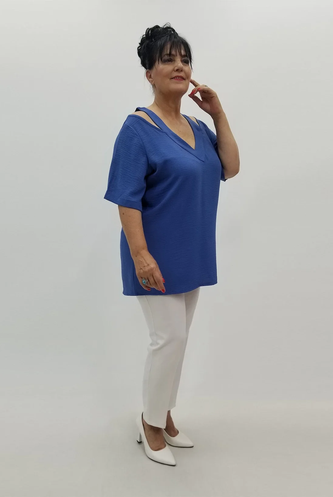 Miraggio Büyük Beden Bluz 99684 İNDİGO