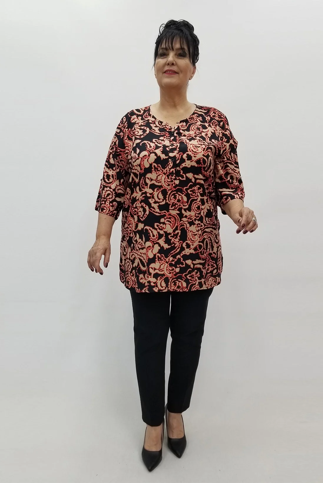 Miraggio Büyük Beden Bluz 99691 SİYAH