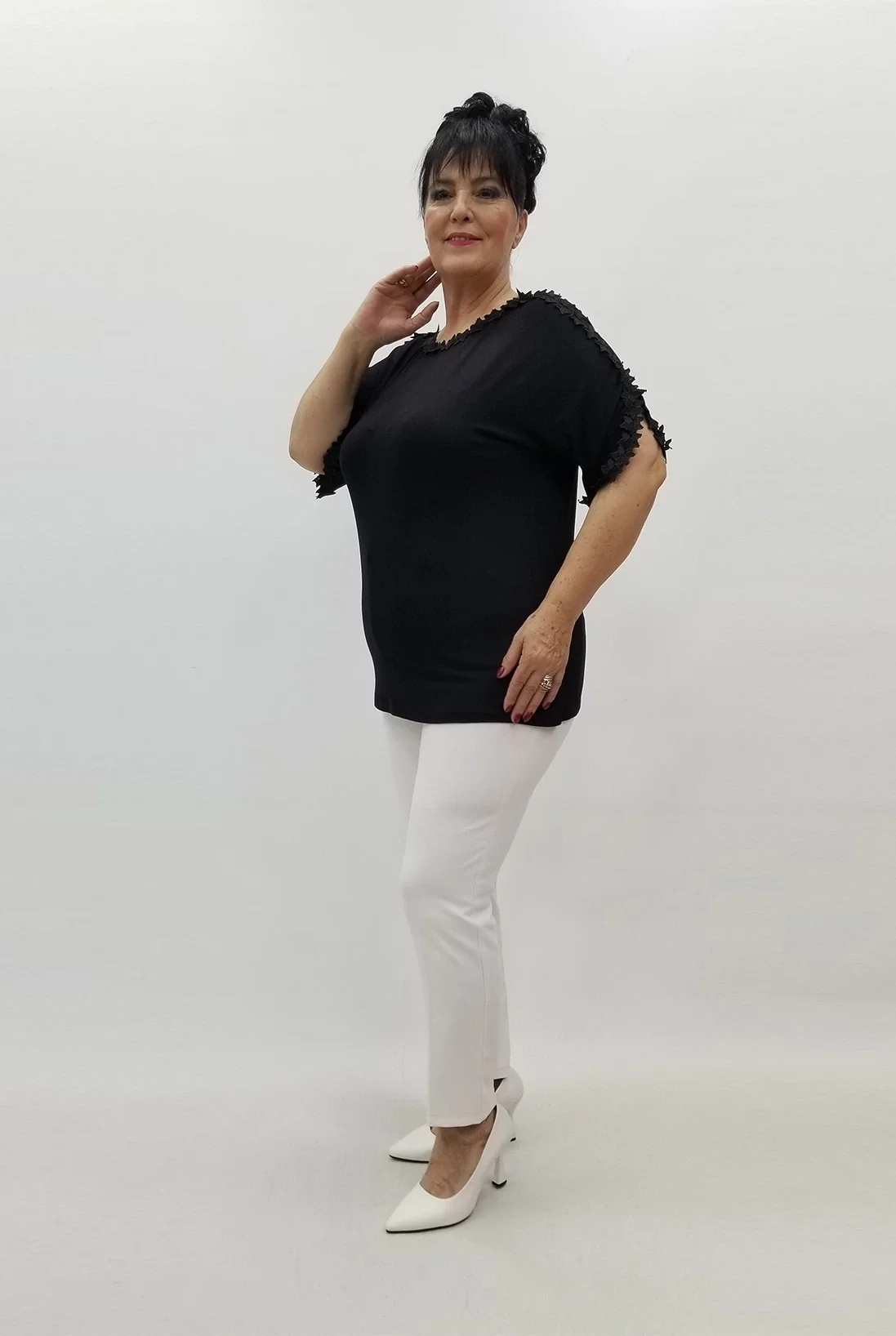 Miraggio Büyük Beden Bluz 99702 SİYAH