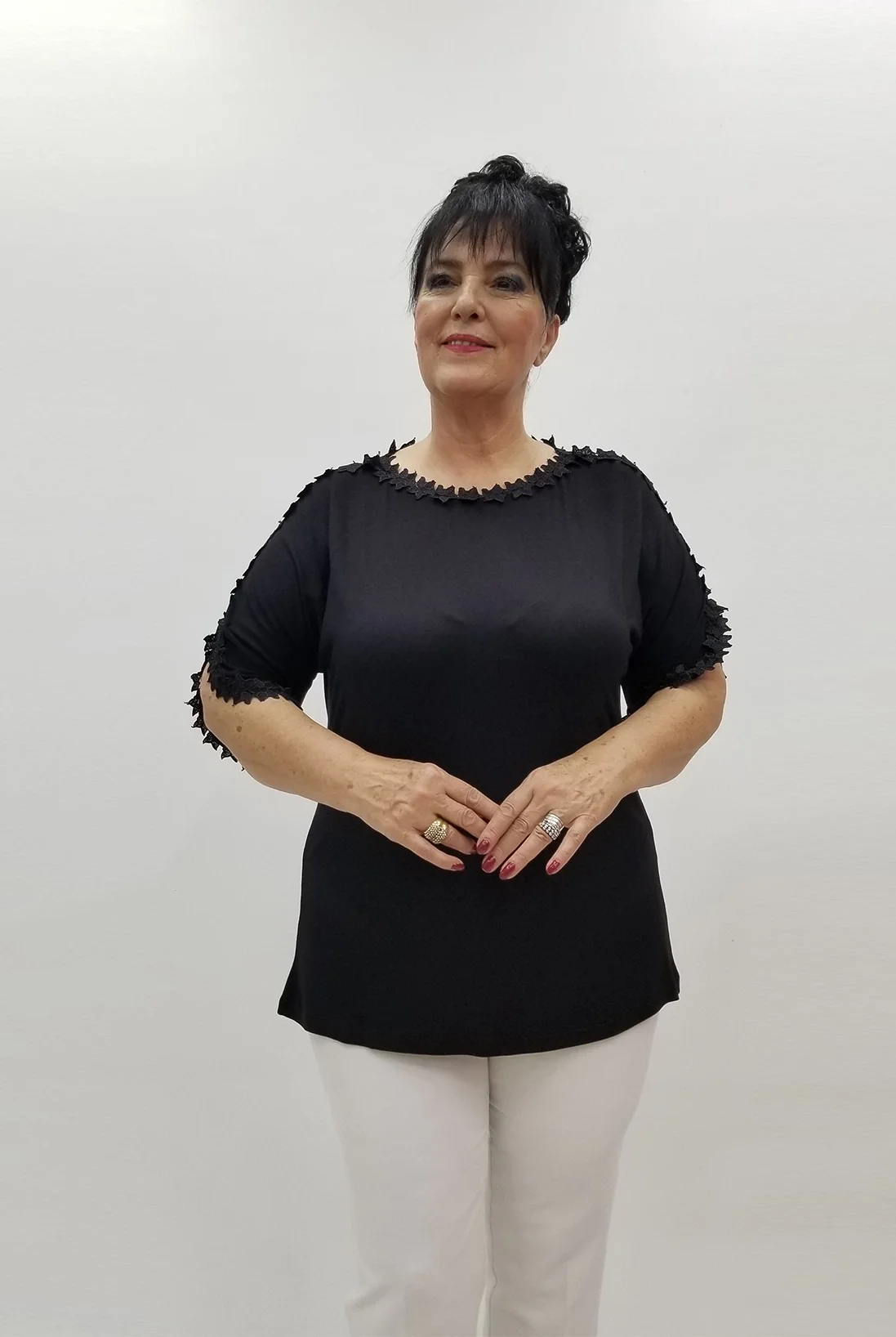 Miraggio Büyük Beden Bluz 99702 SİYAH