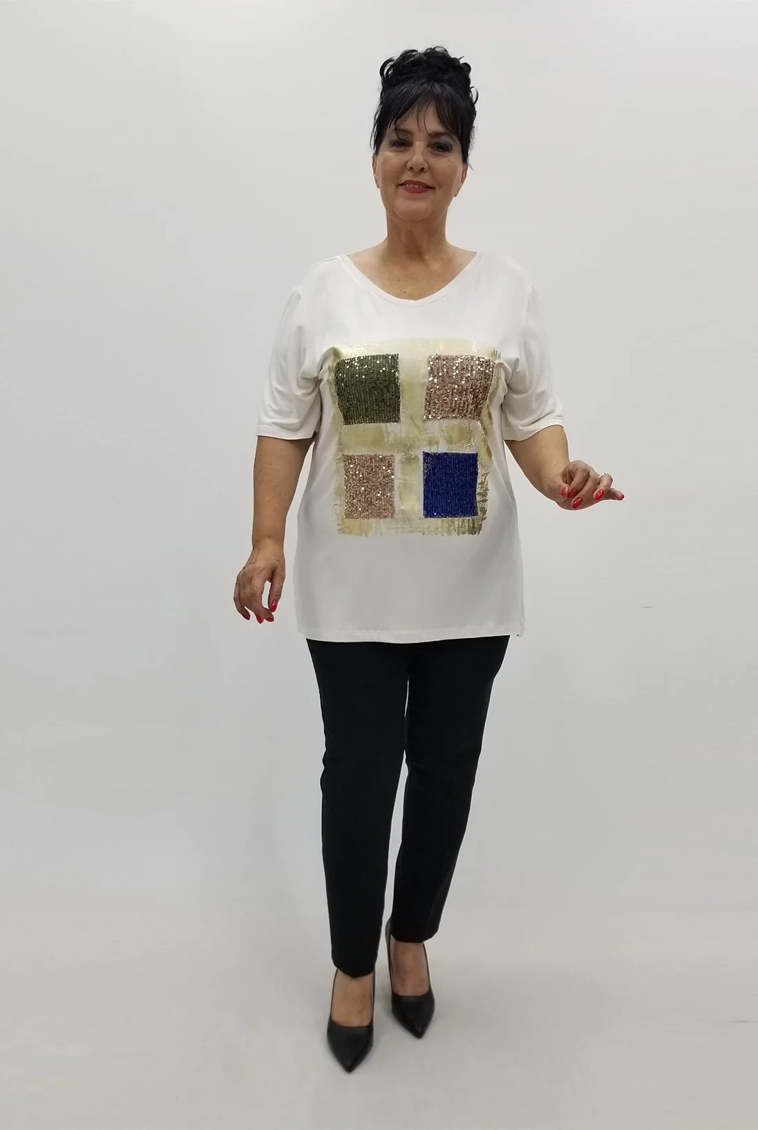 Miraggio Büyük Beden Bluz 99714 EKRU