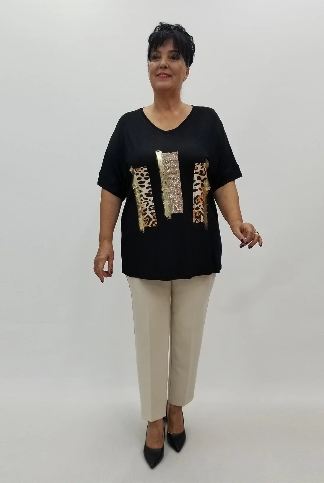 Miraggio Büyük Beden Bluz 99715 SİYAH