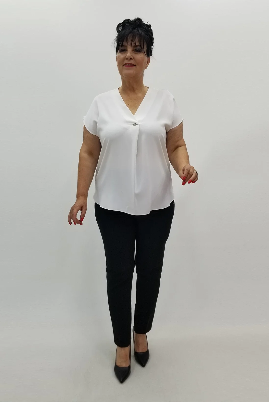 Miraggio Büyük Beden Bluz 99734 BEYAZ