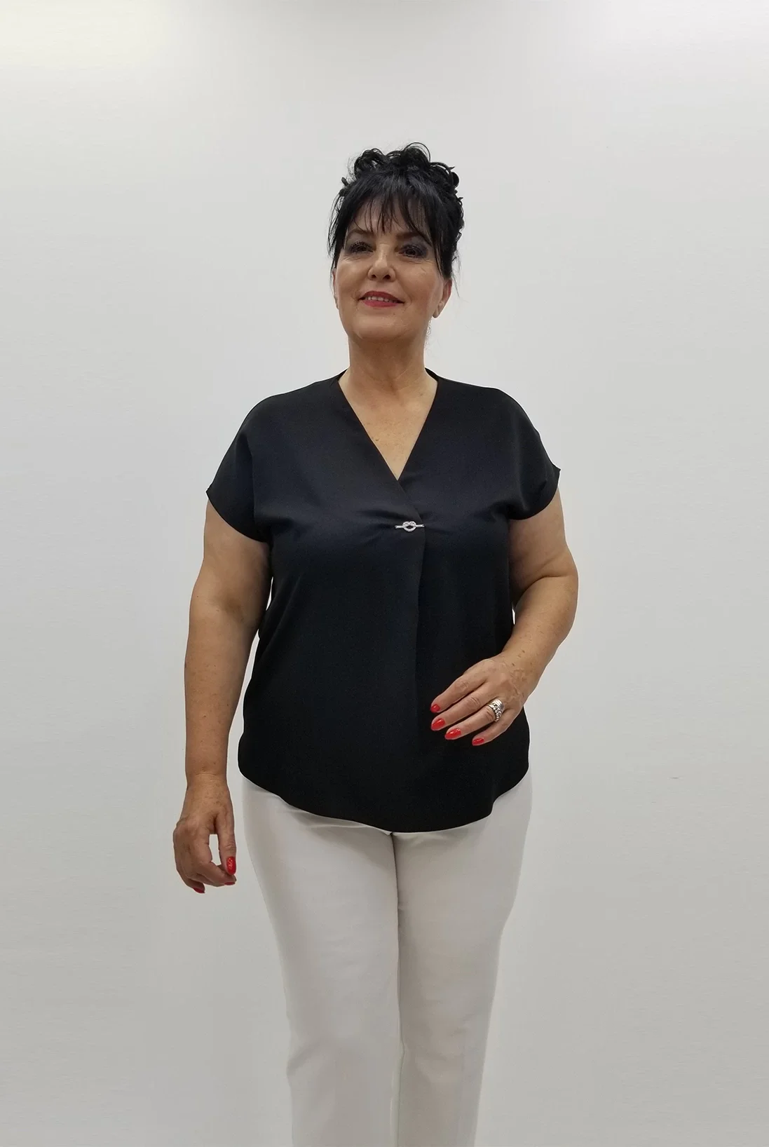 Miraggio Büyük Beden Bluz 99734 SİYAH