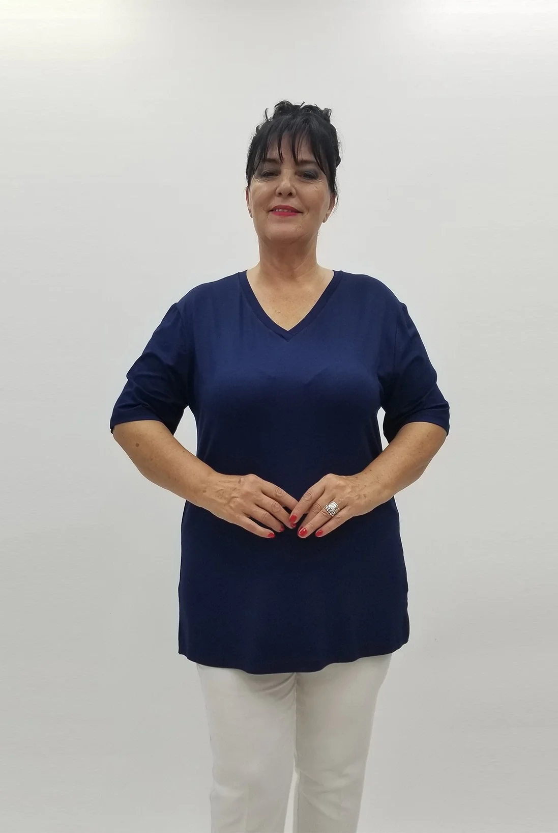 Miraggio Büyük Beden Bluz 99755 LACİVERT