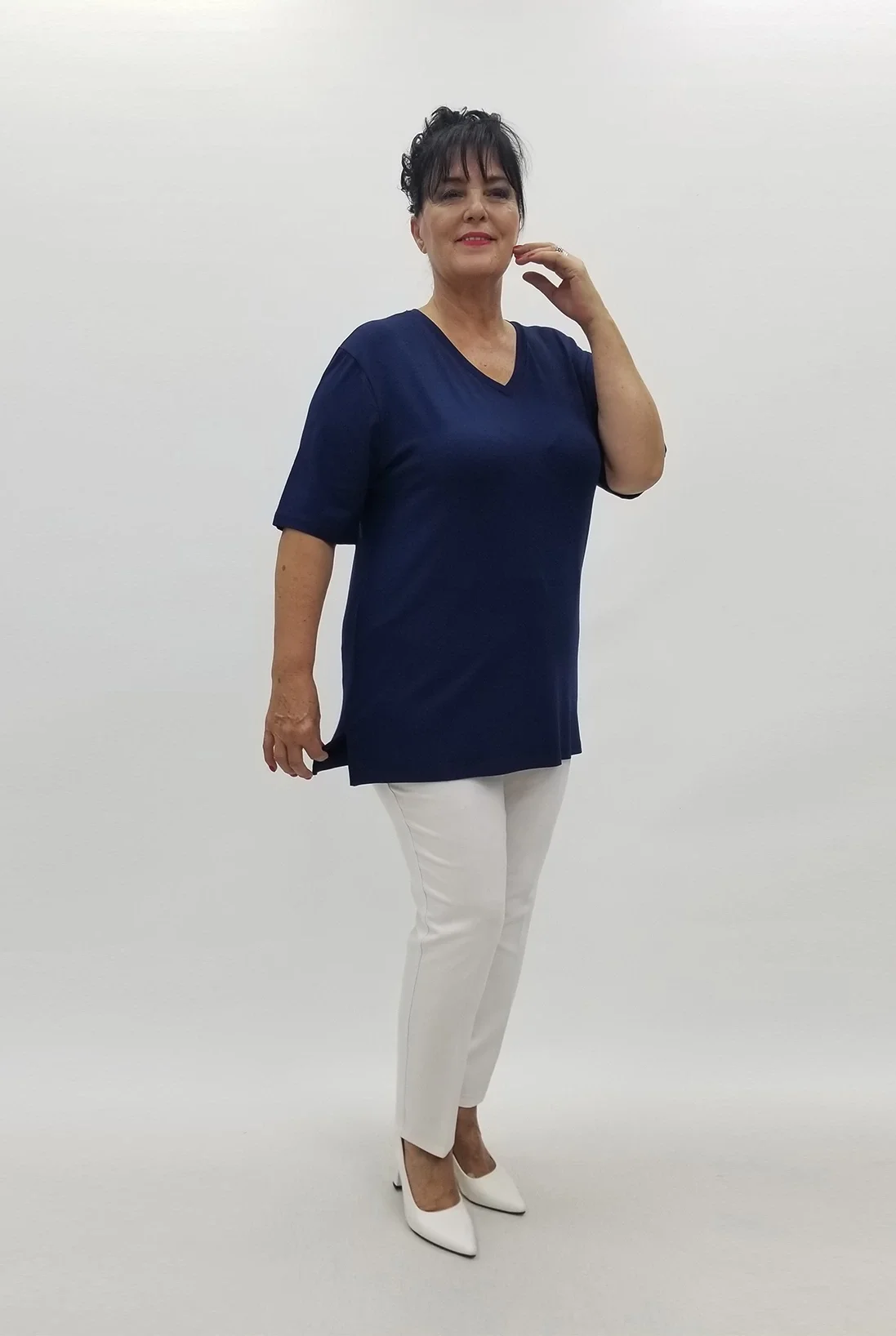 Miraggio Büyük Beden Bluz 99755 LACİVERT