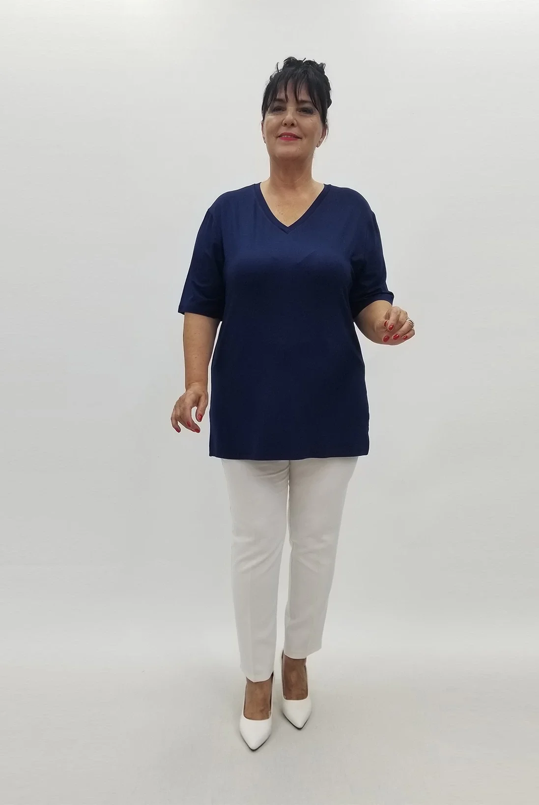 Miraggio Büyük Beden Bluz 99755 LACİVERT