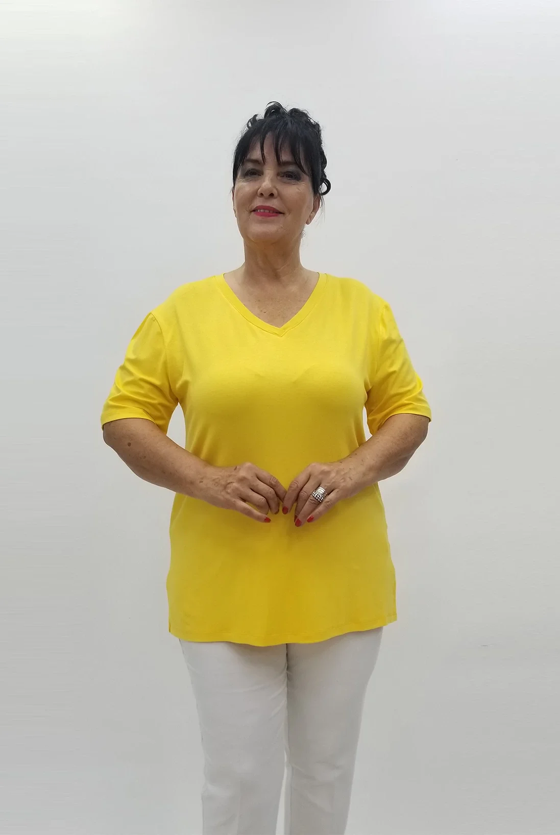 Miraggio Büyük Beden Bluz 99755 SARI