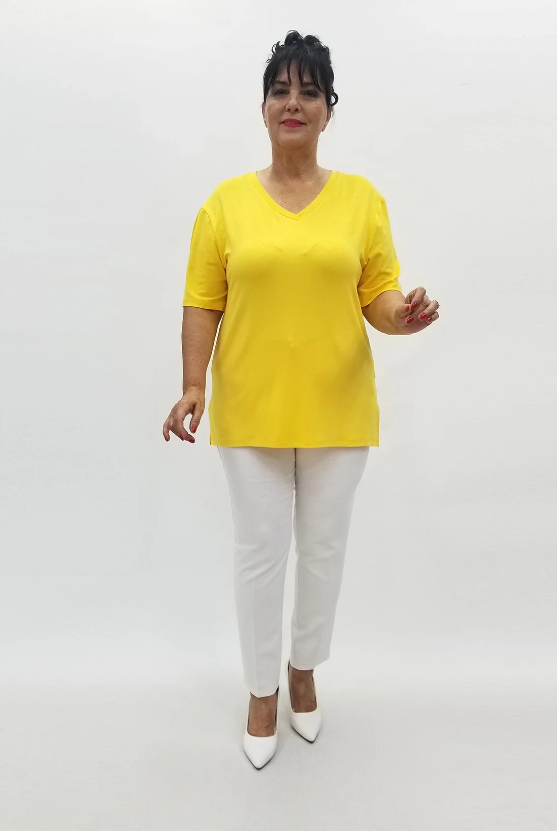 Miraggio Büyük Beden Bluz 99755 SARI