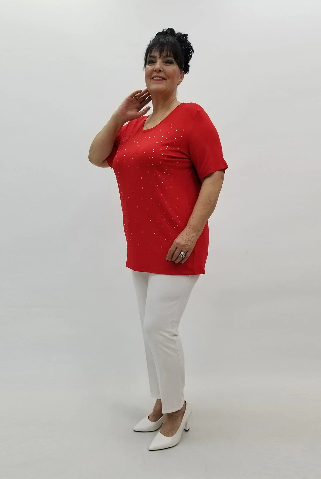 Miraggio Büyük Beden Bluz 99761 KIRMIZI