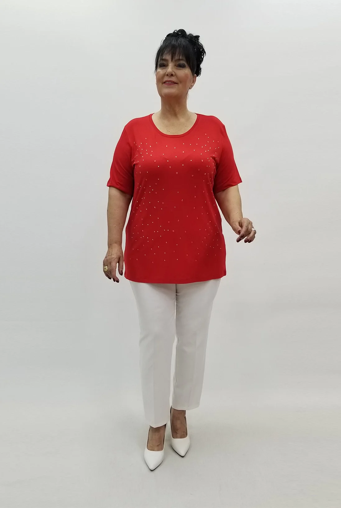 Miraggio Büyük Beden Bluz 99761 KIRMIZI