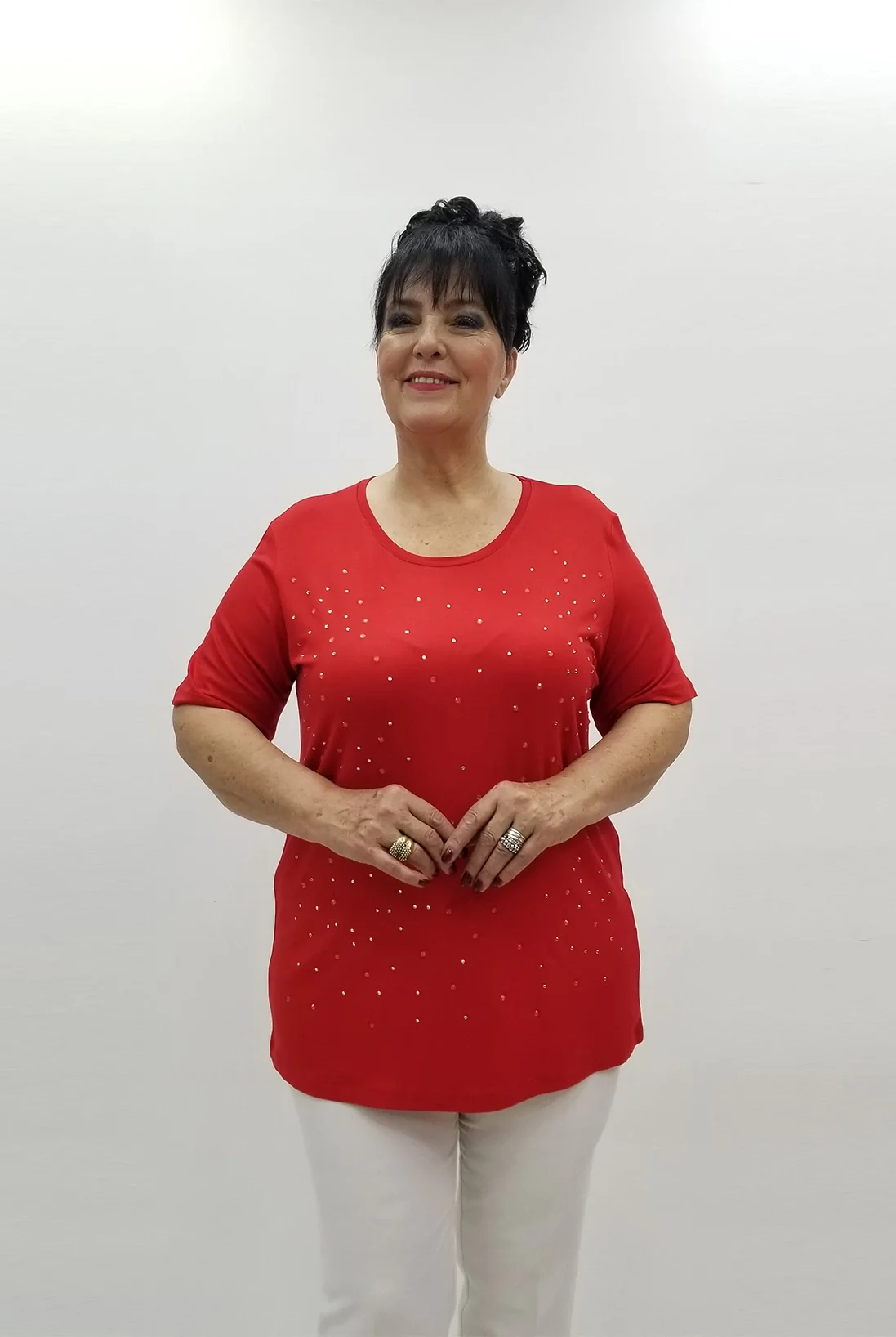 Miraggio Büyük Beden Bluz 99761 KIRMIZI