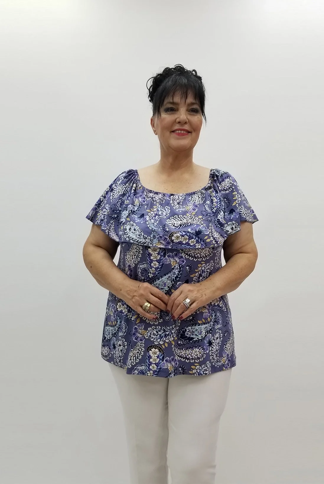 Miraggio Büyük Beden Bluz 99766 MAVİ