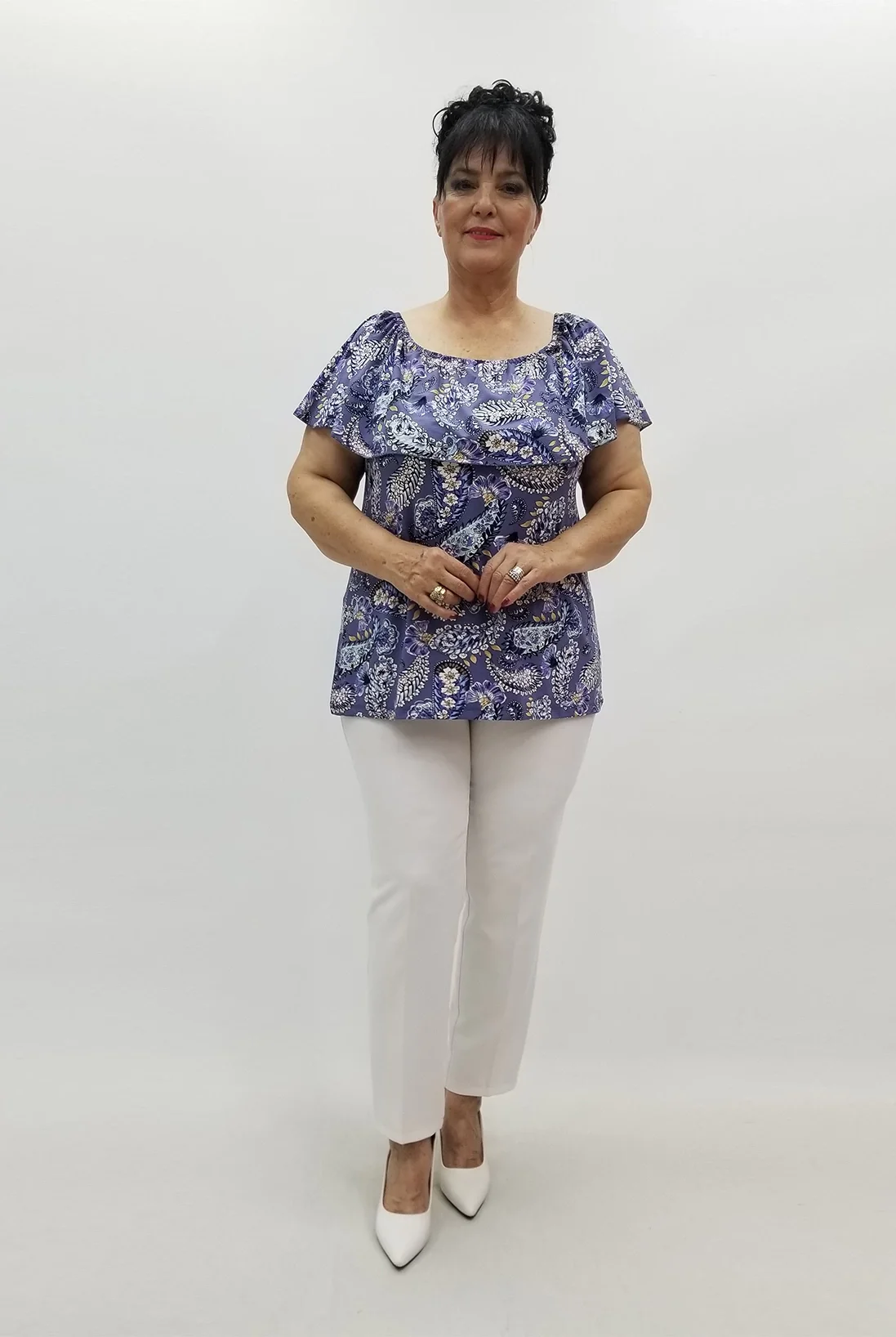 Miraggio Büyük Beden Bluz 99766 MAVİ