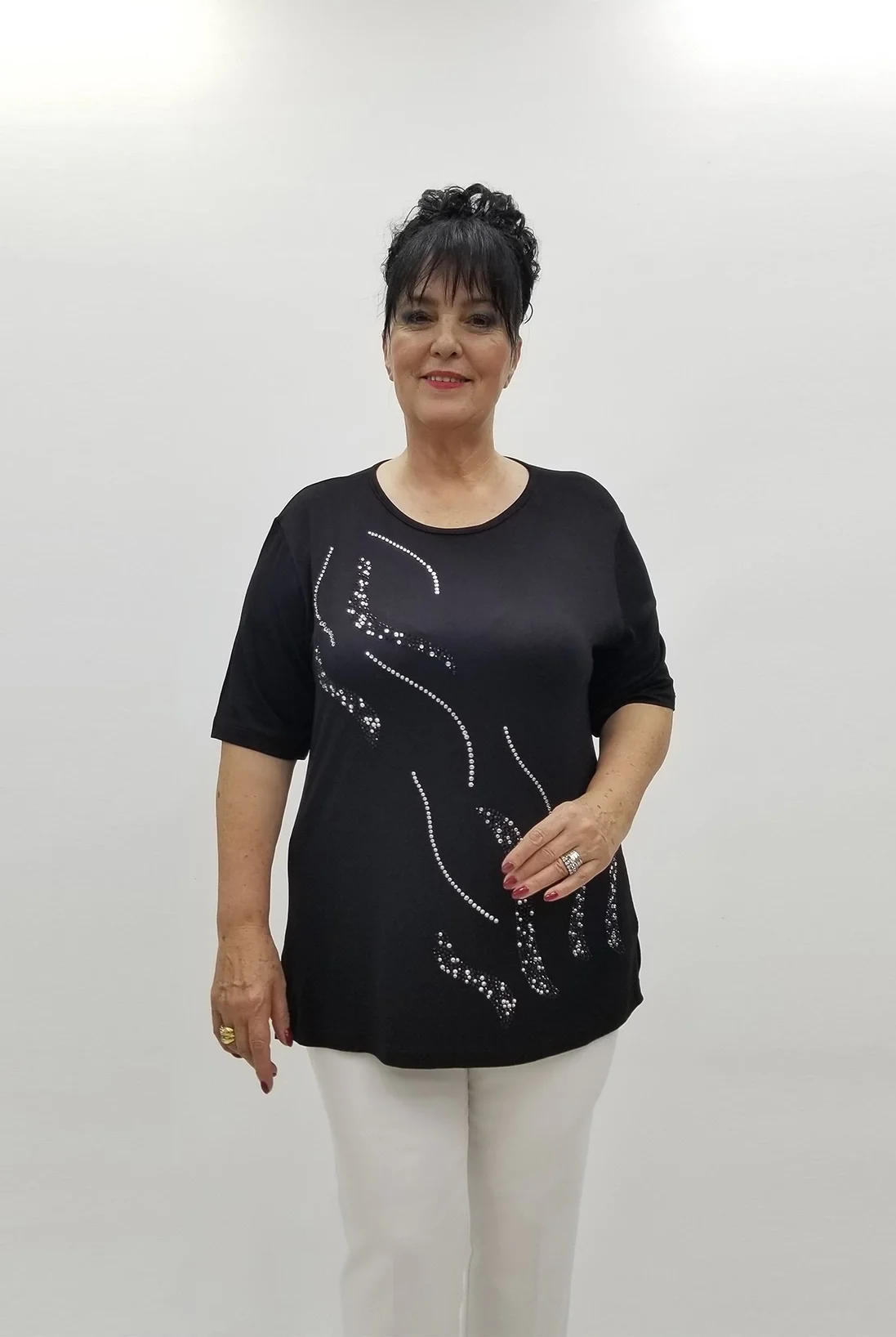 Miraggio Büyük Beden Bluz 99768 SİYAH