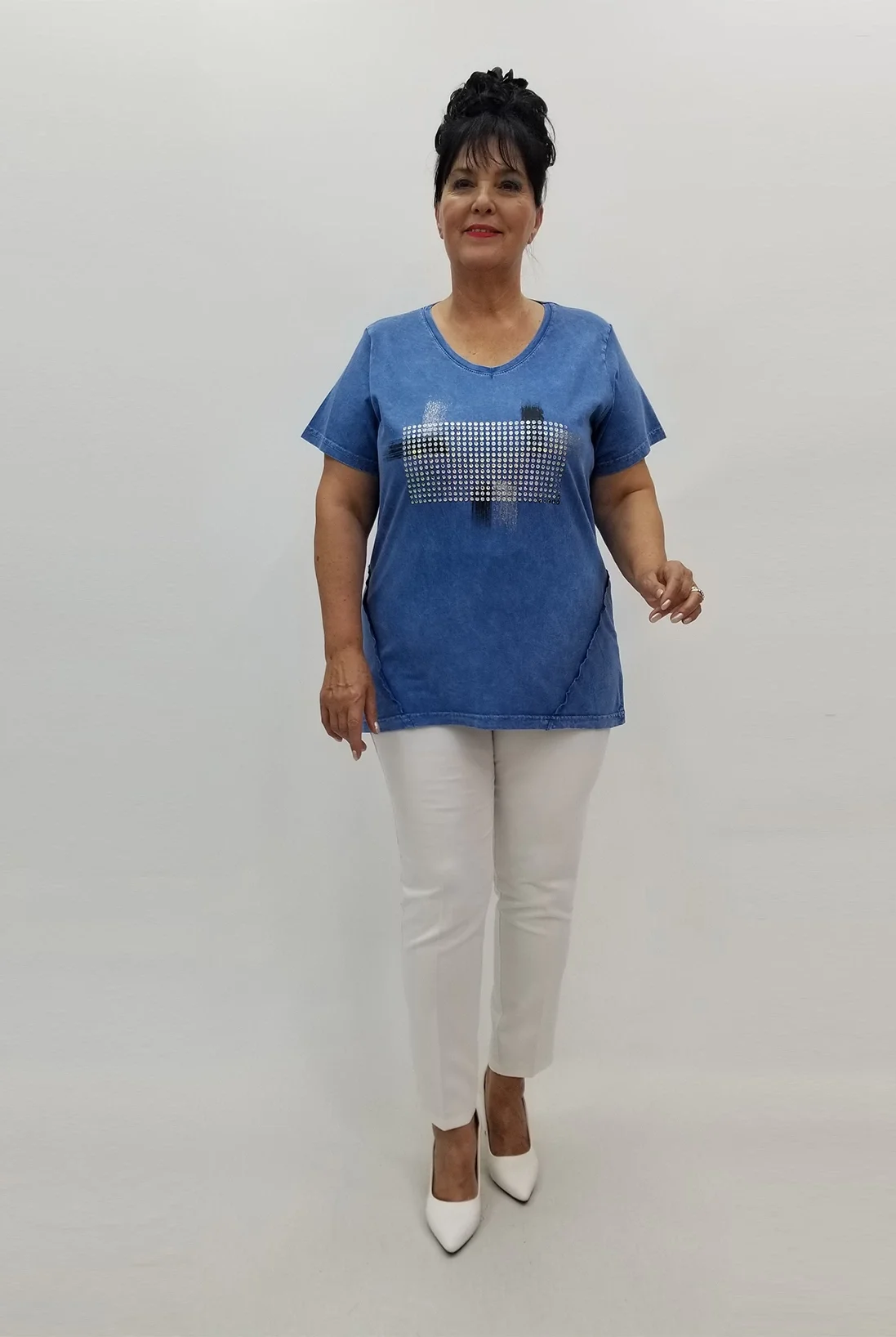 Miraggio Büyük Beden Bluz 99818 MAVİ