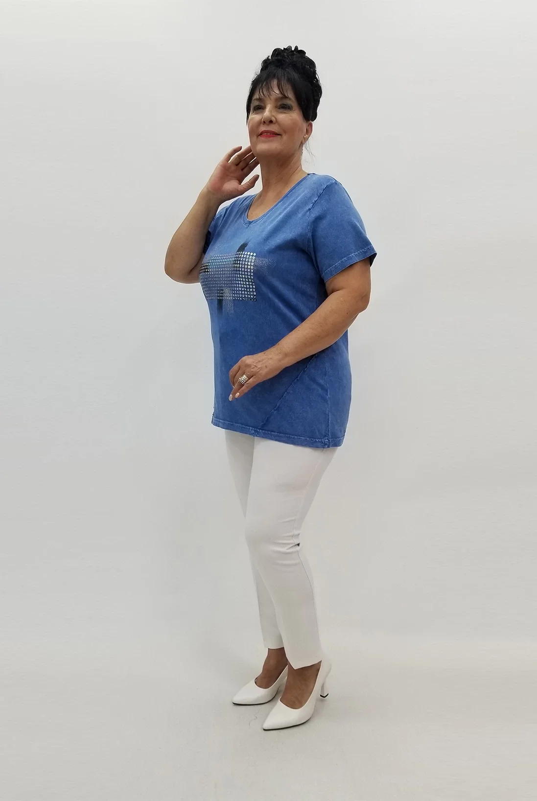 Miraggio Büyük Beden Bluz 99818 MAVİ