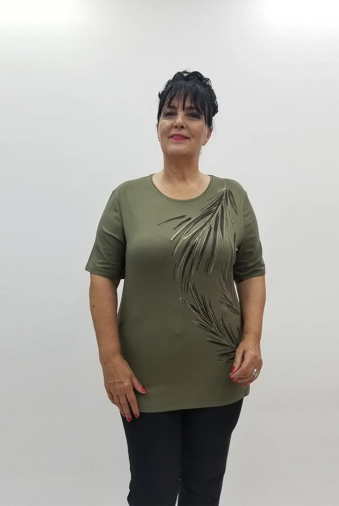 Miraggio Büyük Beden Bluz 99824 HAKİ