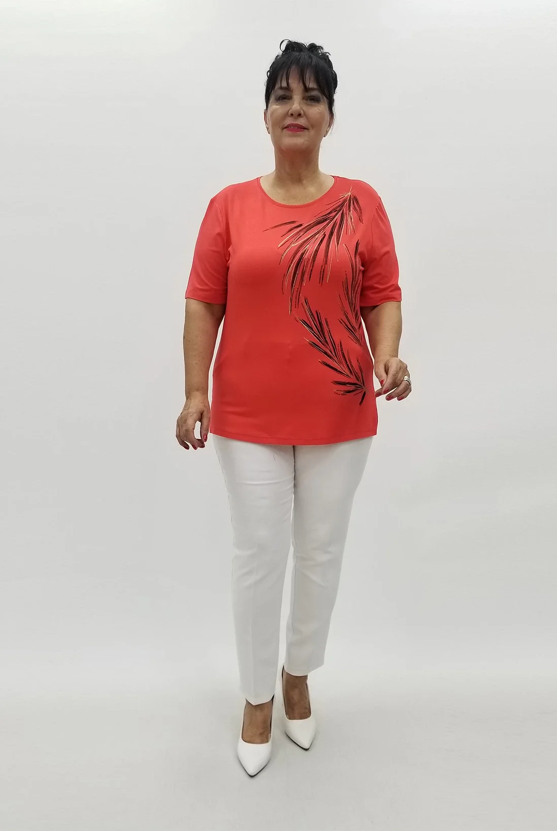 Miraggio Büyük Beden Bluz 99824 NAR ÇİÇEĞİ